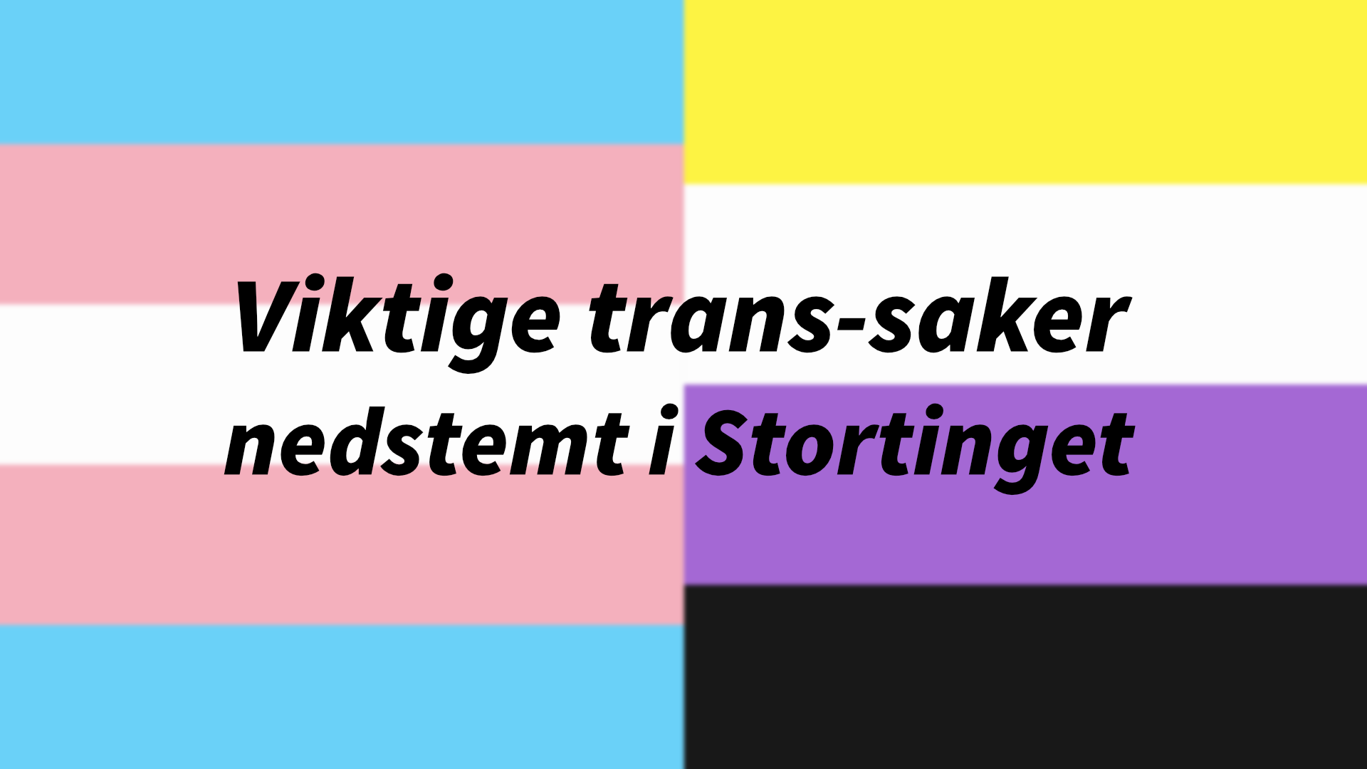 Viktige trans-saker nedstemt i Stortinget